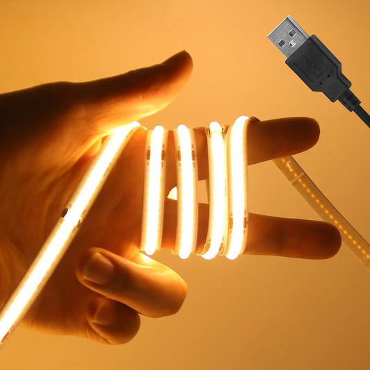 5V USB COB Strip Light 320 LEDs/m for Cabinets and TV Backlights