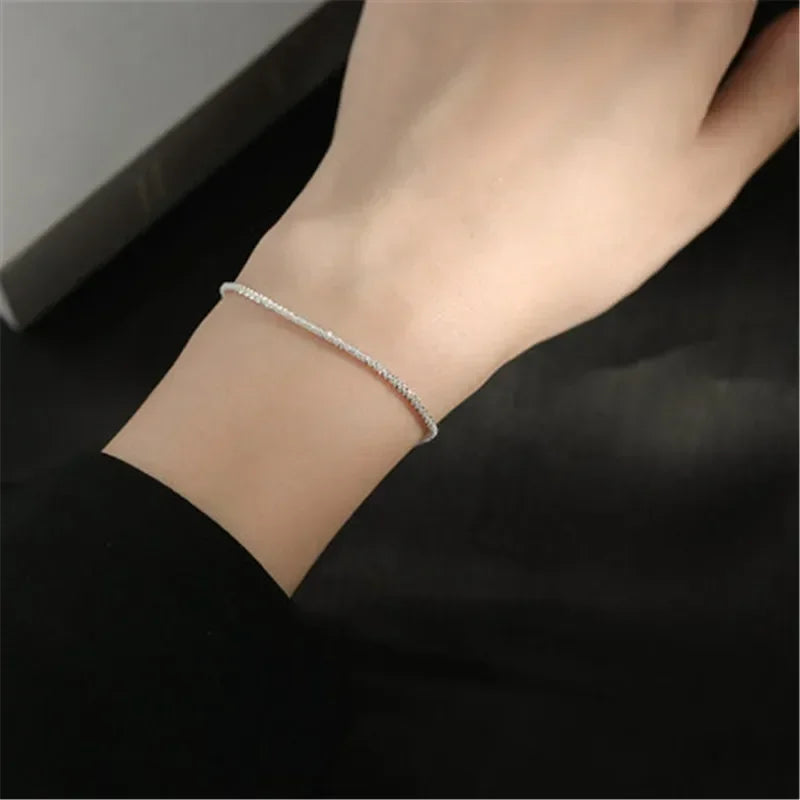 Sparkling Silver Color Clavicle Chain Necklace