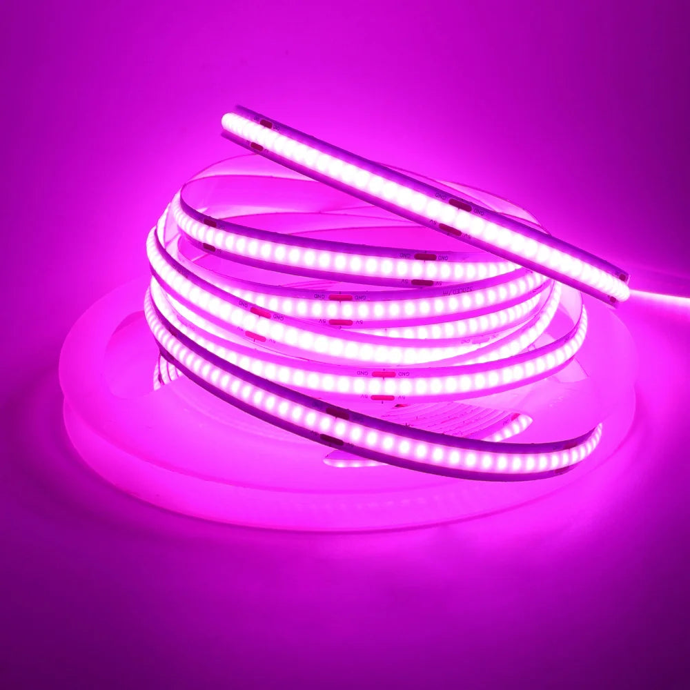 5V USB COB Strip Light 320 LEDs/m for Cabinets and TV Backlights