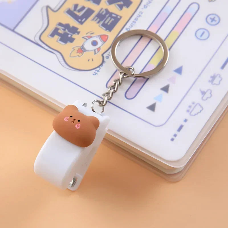 Mini Cartoon Stapler Keychain - Cute Animal Desk Accessory