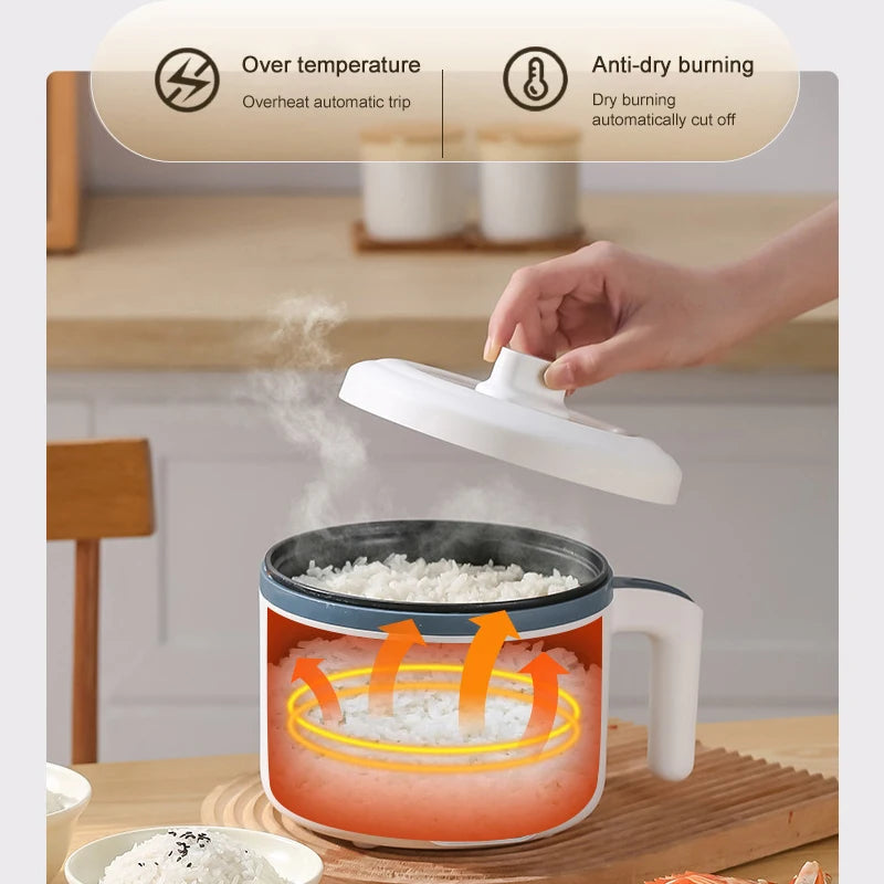 Mini Electric Rice Cooker and Household Multicooker Steamer