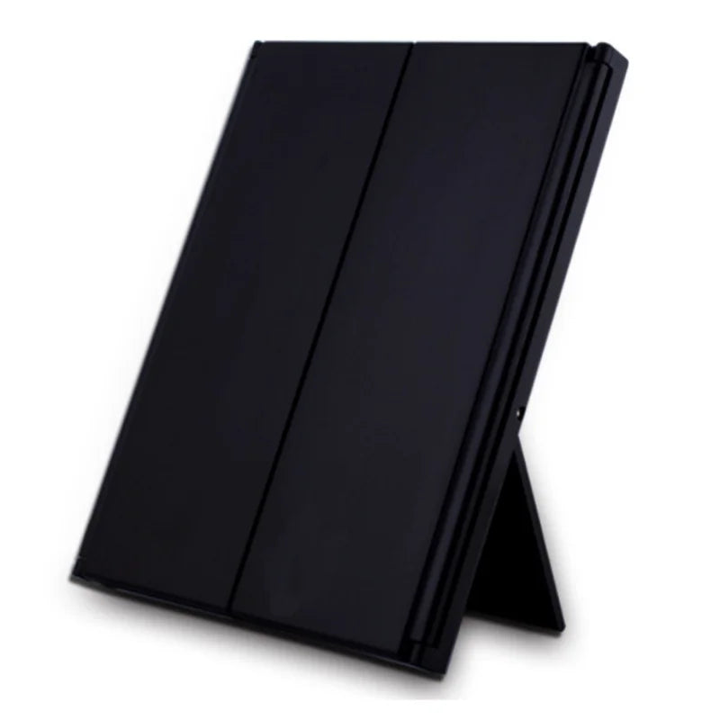 Portable LED Three-Sided Makeup Mirror - Folding Vanity Stand