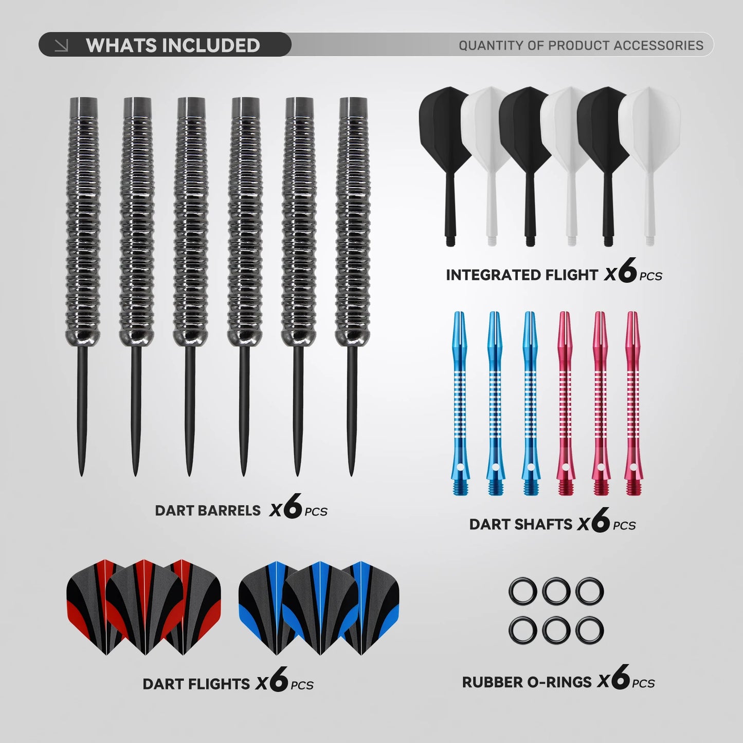 Huanqu Six Needle Dart Set - Aluminum Shaft Training Game Kit