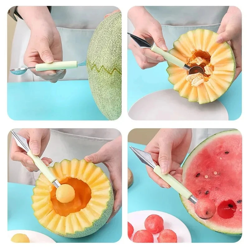 Stainless Steel Double-Headed Melon Baller Scoop