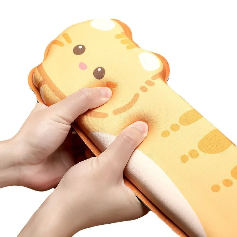 Corgi Cat Wrist Rest Mouse Pad - Memory Foam Anti-Slip Desk Mat