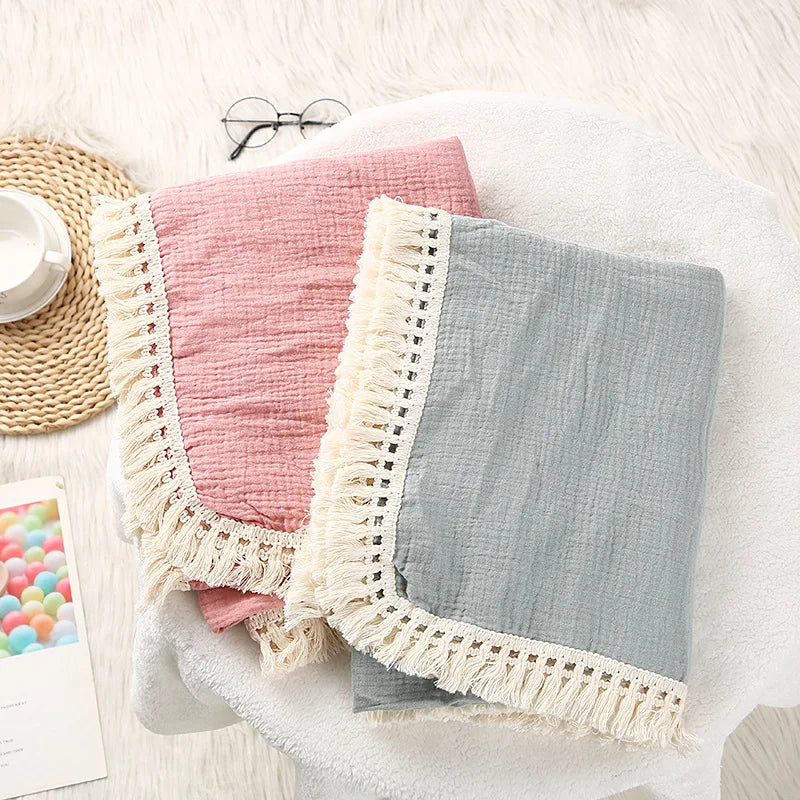 Cute Bear Cotton Baby Swaddle Blanket - Soft Newborn Muslin Wrap