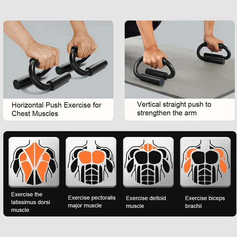S-Shape Push-Up Handles for Chest and Floor Training