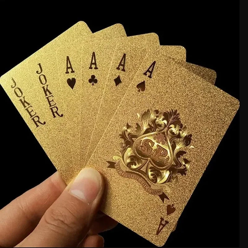 24K Gold Foil Playing Cards - Waterproof Plastic Poker Deck