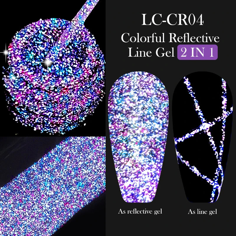 LILYCUTE Reflective Glitter Liner Nail Gel - 5ml