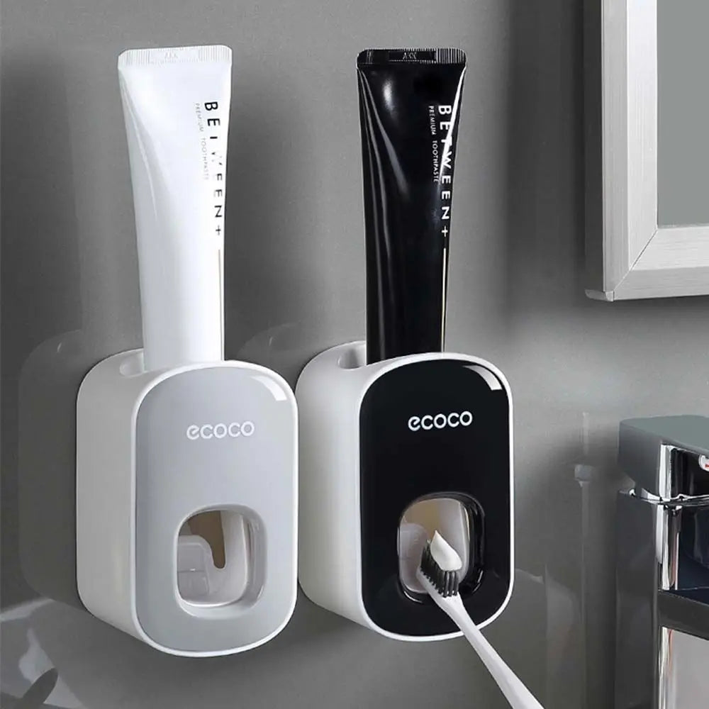 Wall Mounted Toothbrush Holder with Toothpaste Squeezer