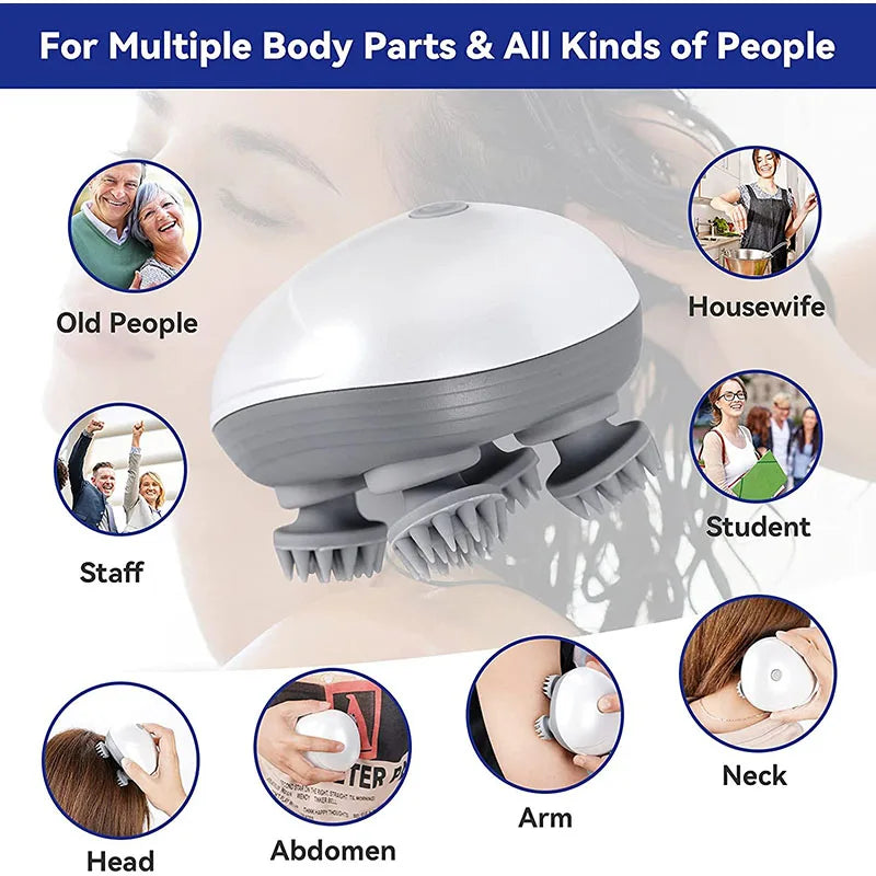 Electric Head and Scalp Massage Device for Relaxation
