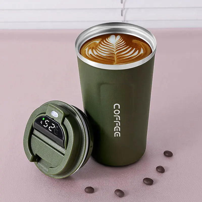 Smart Stainless Steel Travel Tumbler - Temperature Display Thermos Cup