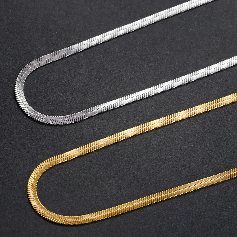 316L Stainless Steel Gold Snake Chain Necklace
