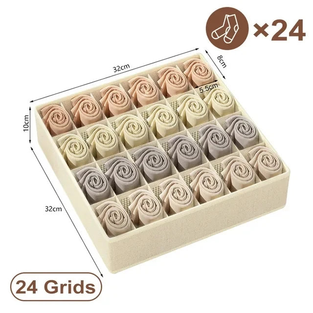 Foldable Underwear, Bra, and Sock Drawer Organizer Box