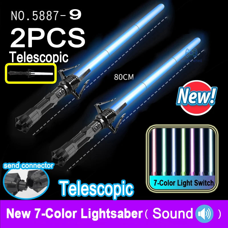 RGB Light Saber Toy - 7 Color Flashing Laser Sword Gift