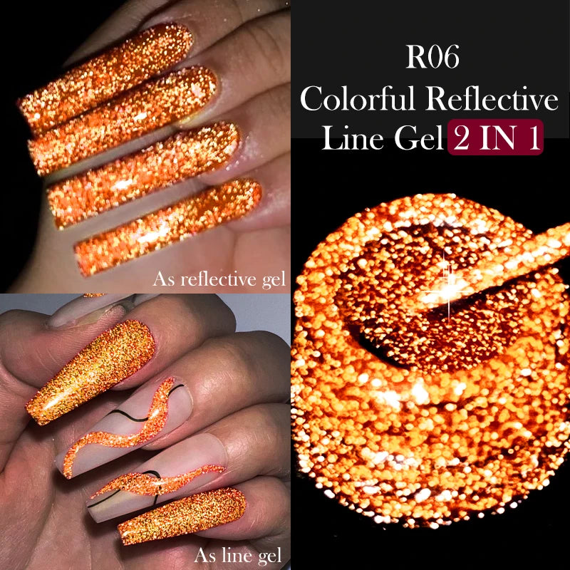 LILYCUTE Reflective Glitter Liner Nail Gel - 5ml