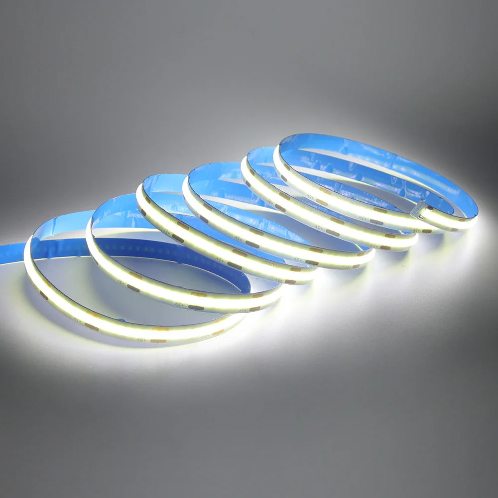 5V USB COB Strip Light 320 LEDs/m for Cabinets and TV Backlights