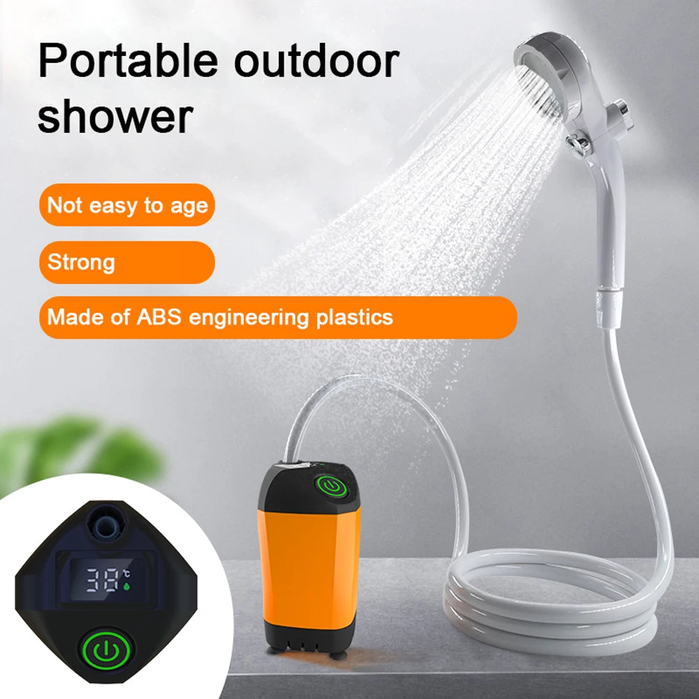 Outdoor Camping Shower Pump - IPX7 Portable Electric Travel Shower