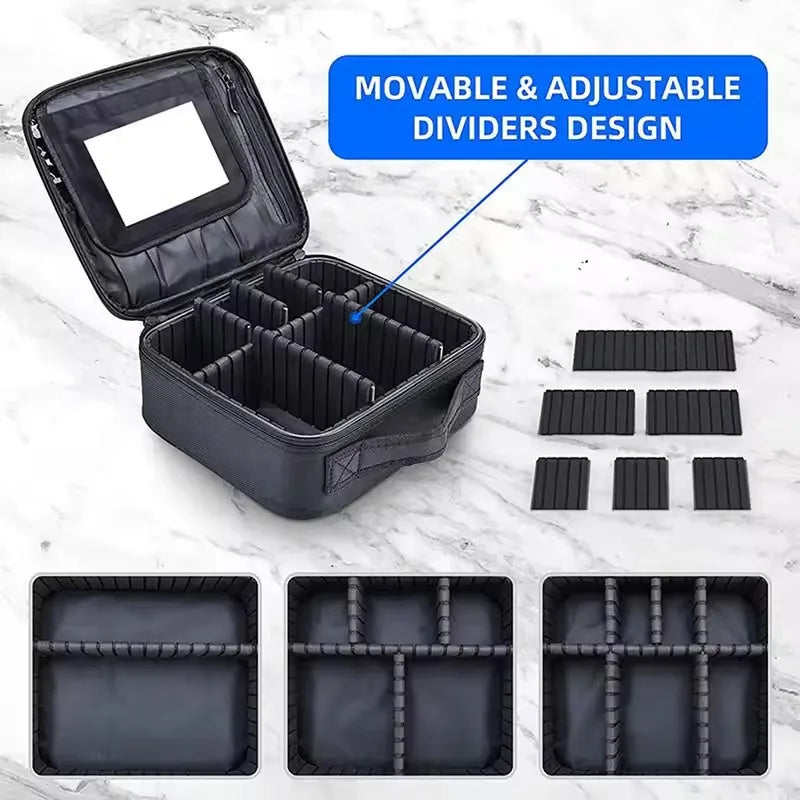 Waterproof Travel Makeup Case - Zipper Cosmetic Organizer Bag