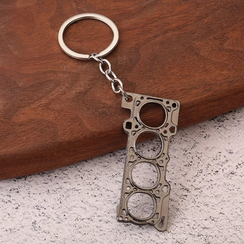 Gear Head Car Keychain with Speedbox Pendant Design