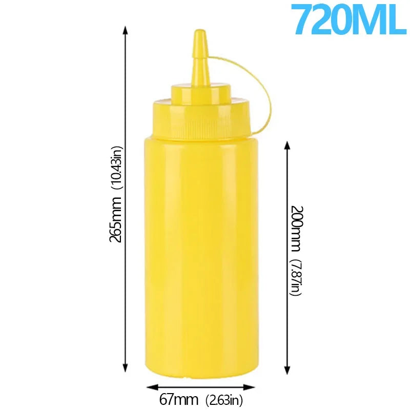 Large Squeeze Condiment Bottle with Nozzle for Sauces