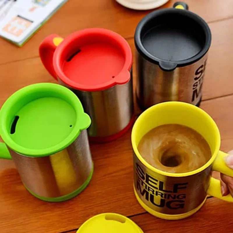 Self-Stirring Stainless Steel Coffee Mug - 301-401ml