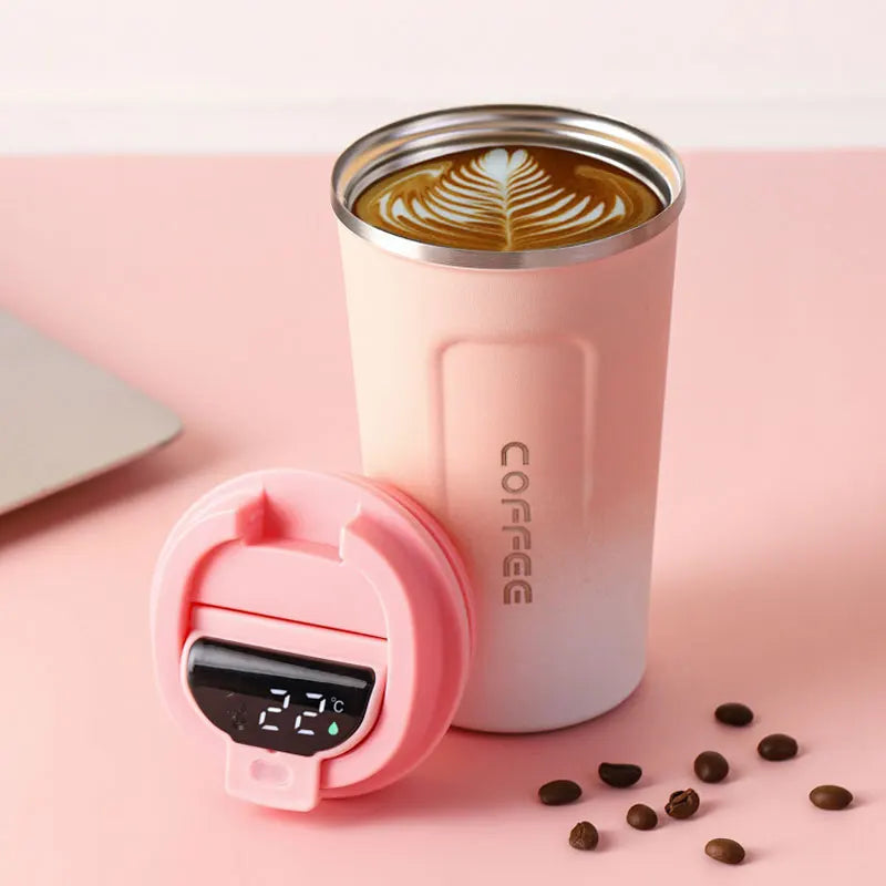 Smart Stainless Steel Travel Tumbler - Temperature Display Thermos Cup
