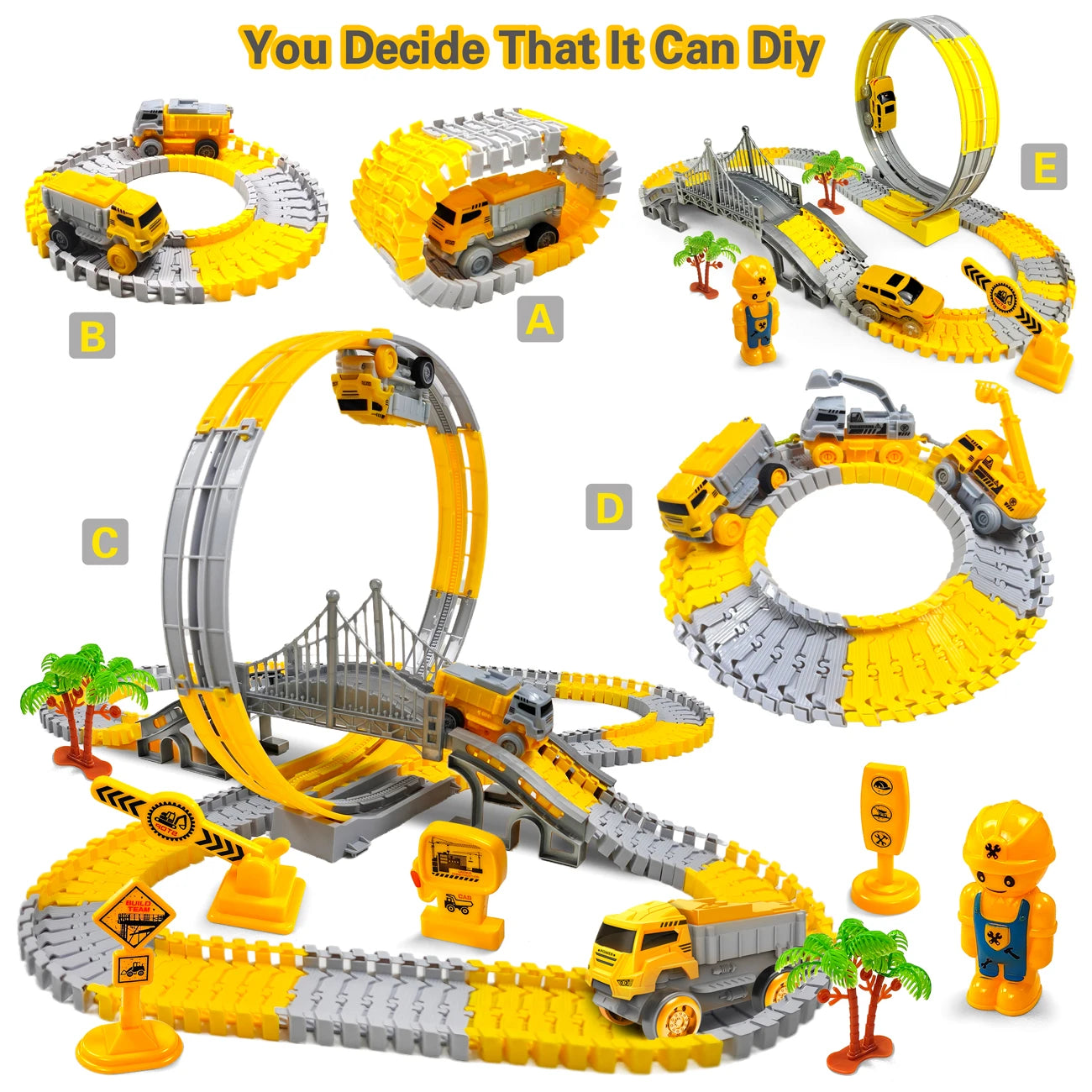 Magic Climbing Track Train Toy - Engineering Car Learning Set