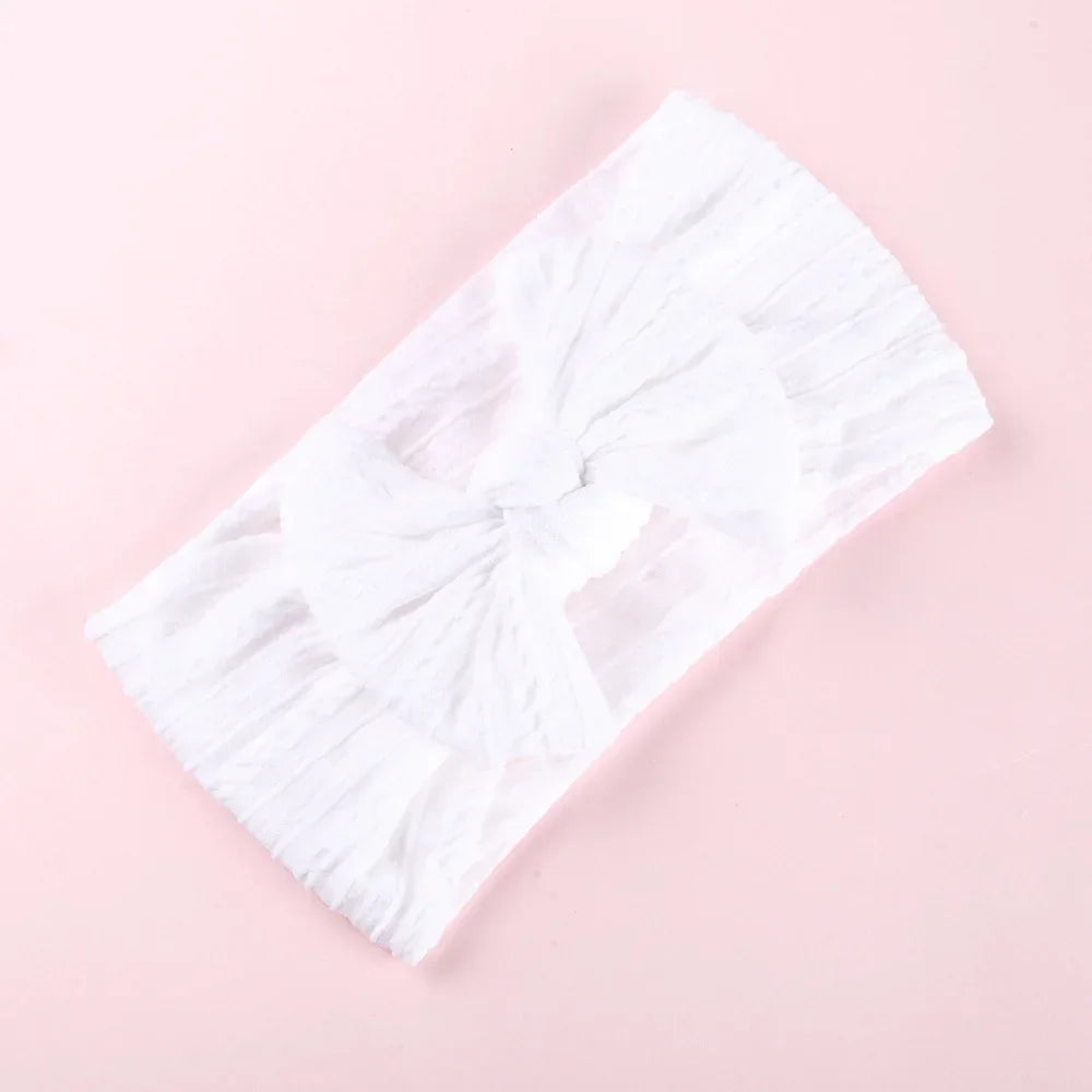 Elastic Baby Bow Headband - Soft Jacquard Newborn Hair Accessory