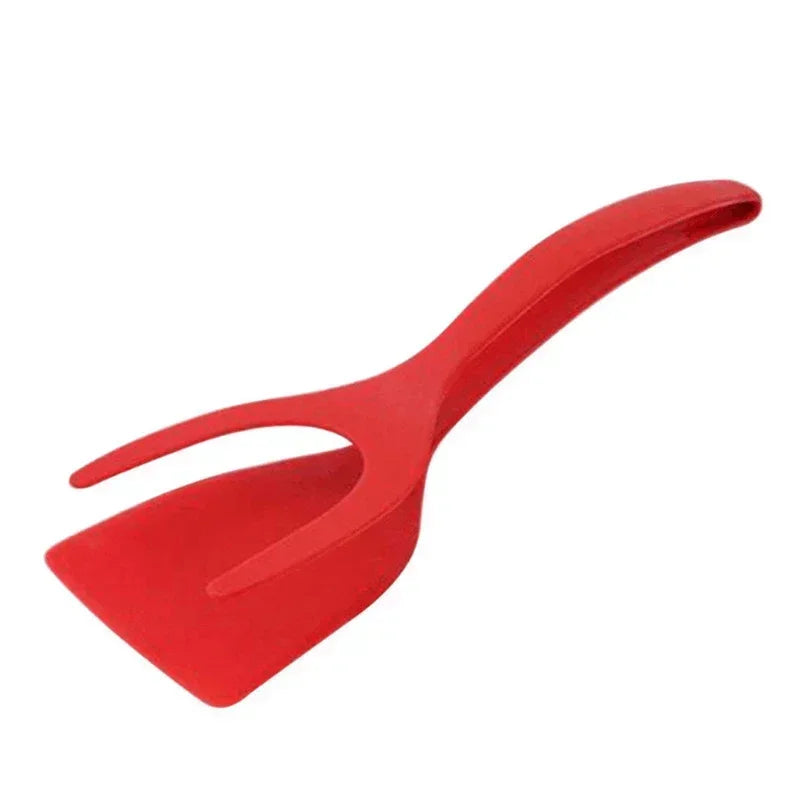 2-in-1 Nylon Grip Flip Tongs with Spatula Turner