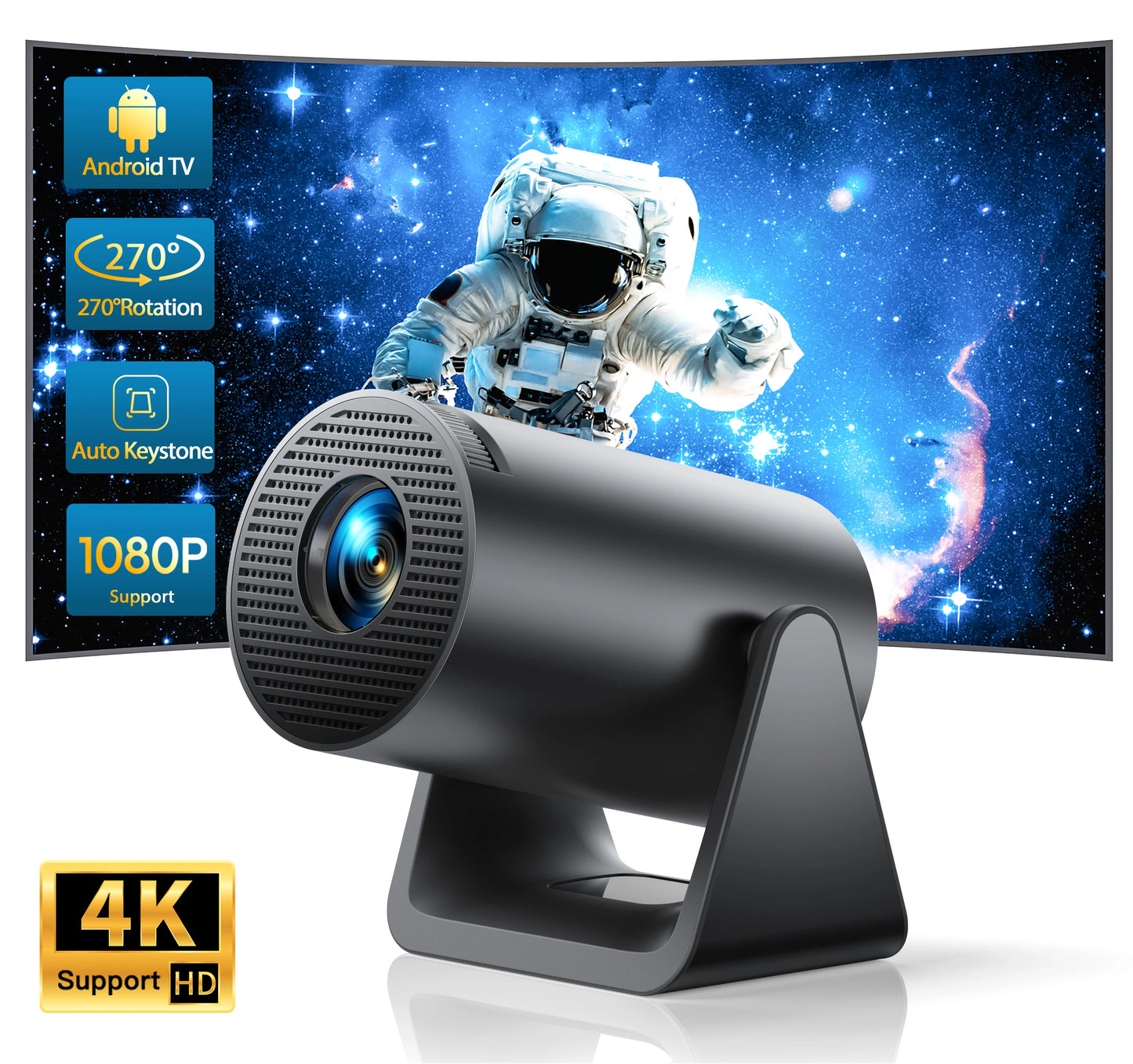 Wimius L1 Mini Projector - 1080P Support Android WiFi Bluetooth