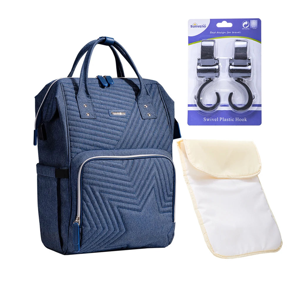 Travel Diaper Bag Backpack - Large Mommy Organizer with Zipper