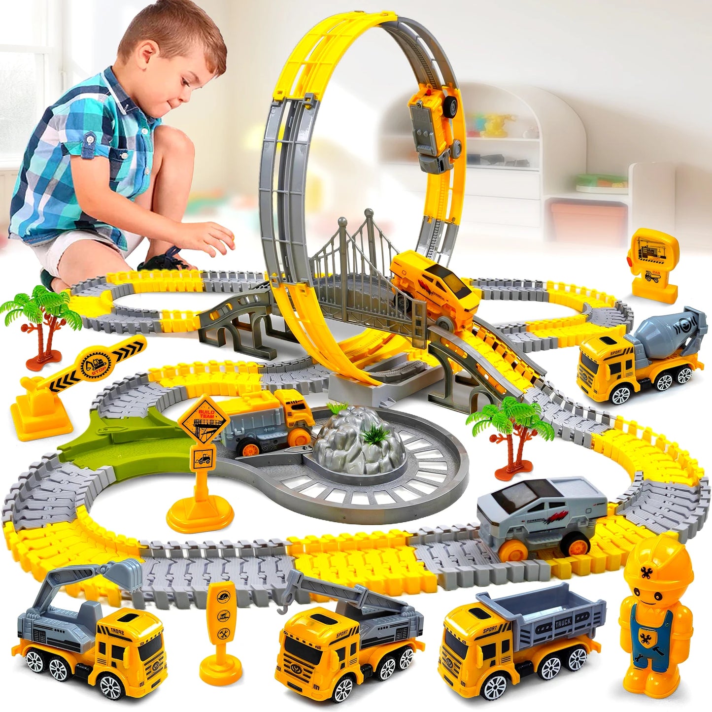 Magic Climbing Track Train Toy - Engineering Car Learning Set