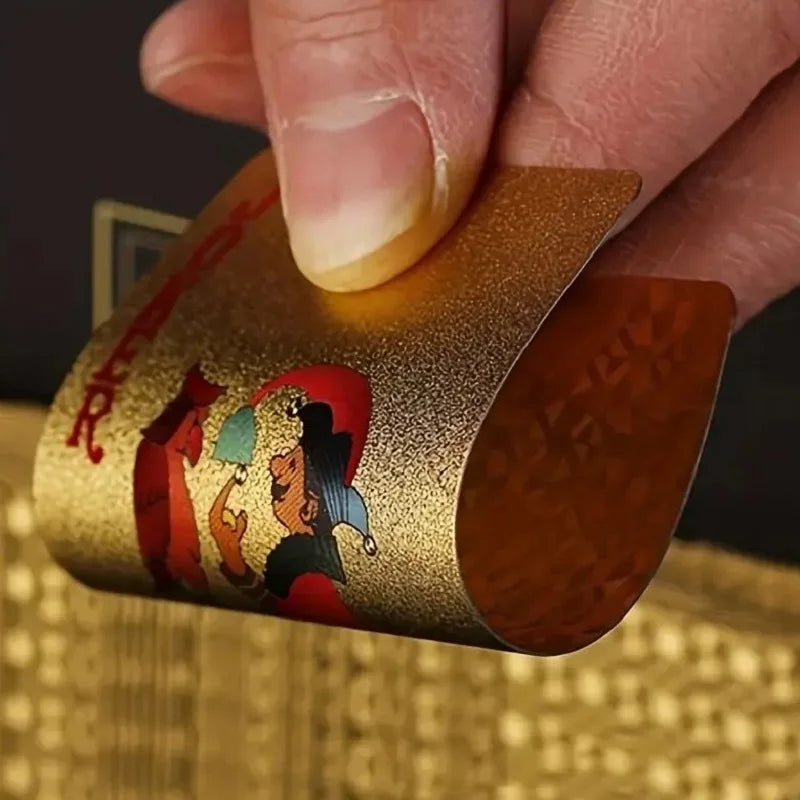 24K Gold Foil Playing Cards - Waterproof Plastic Poker Deck