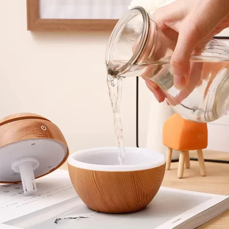 Mini Woodgrain USB Humidifier and Essential Oil Diffuser