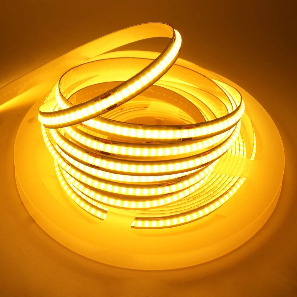 5V USB COB Strip Light 320 LEDs/m for Cabinets and TV Backlights