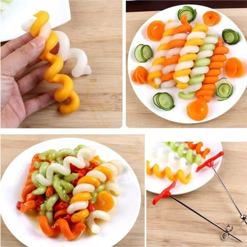 Manual Spiral Vegetable Cutter and Roller Slicer Tool