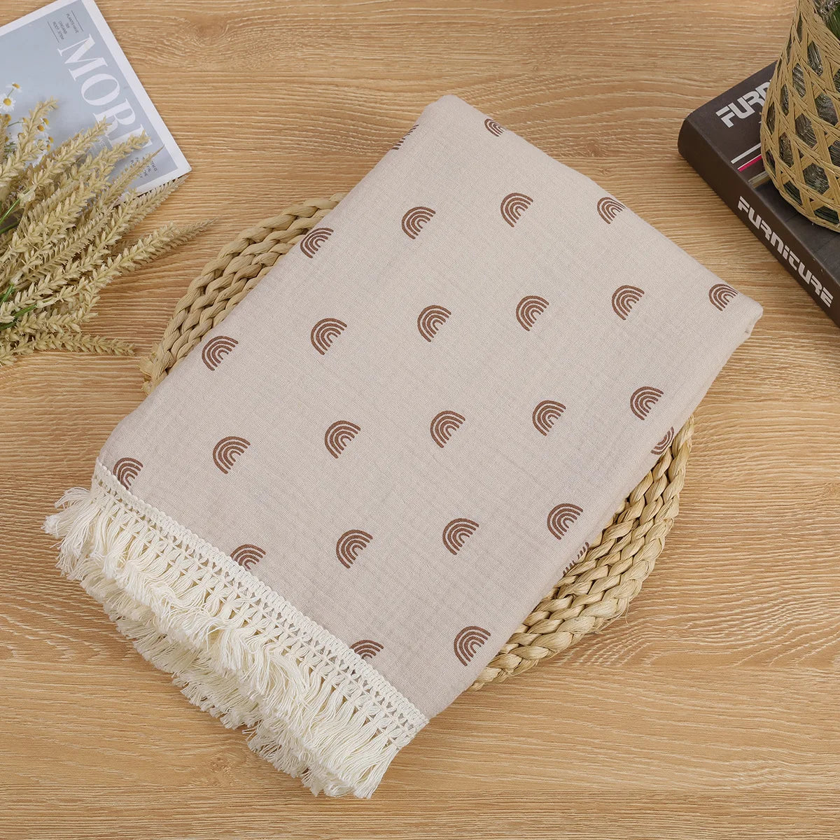 Cute Bear Cotton Baby Swaddle Blanket - Soft Newborn Muslin Wrap