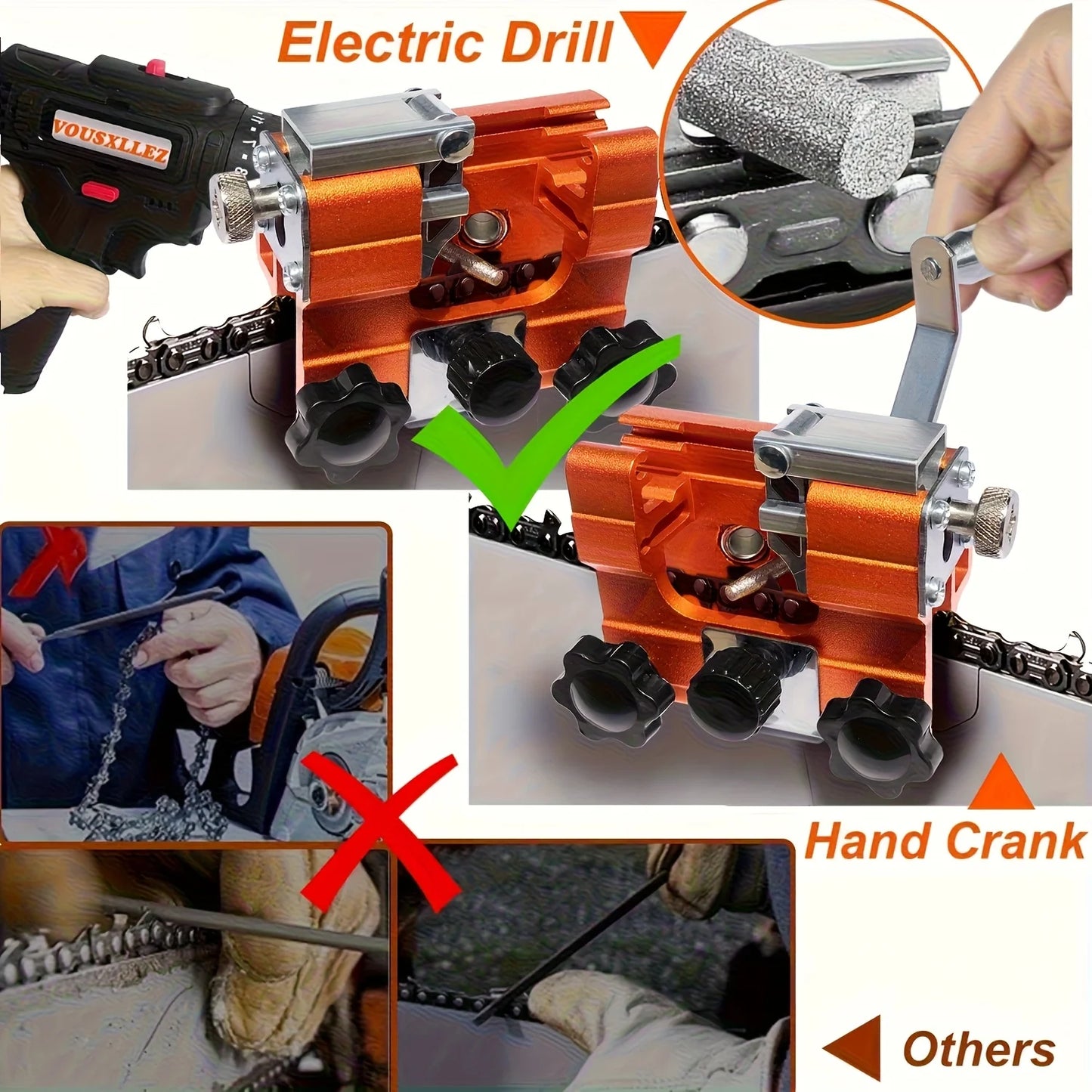 Chainsaw Sharpening Clamp - Portable Hand Chain Grinder Tool