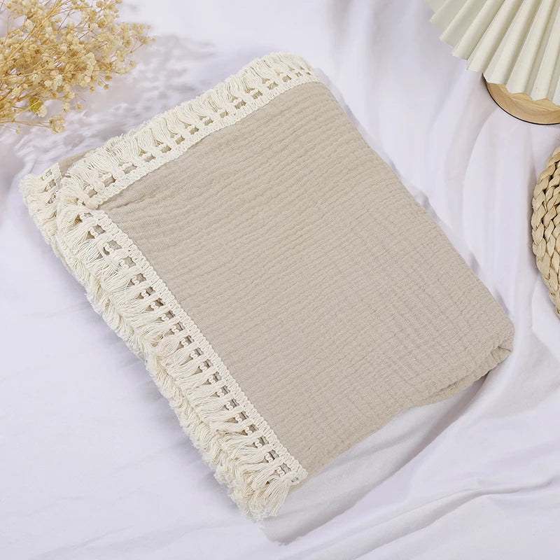 Cute Bear Cotton Baby Swaddle Blanket - Soft Newborn Muslin Wrap