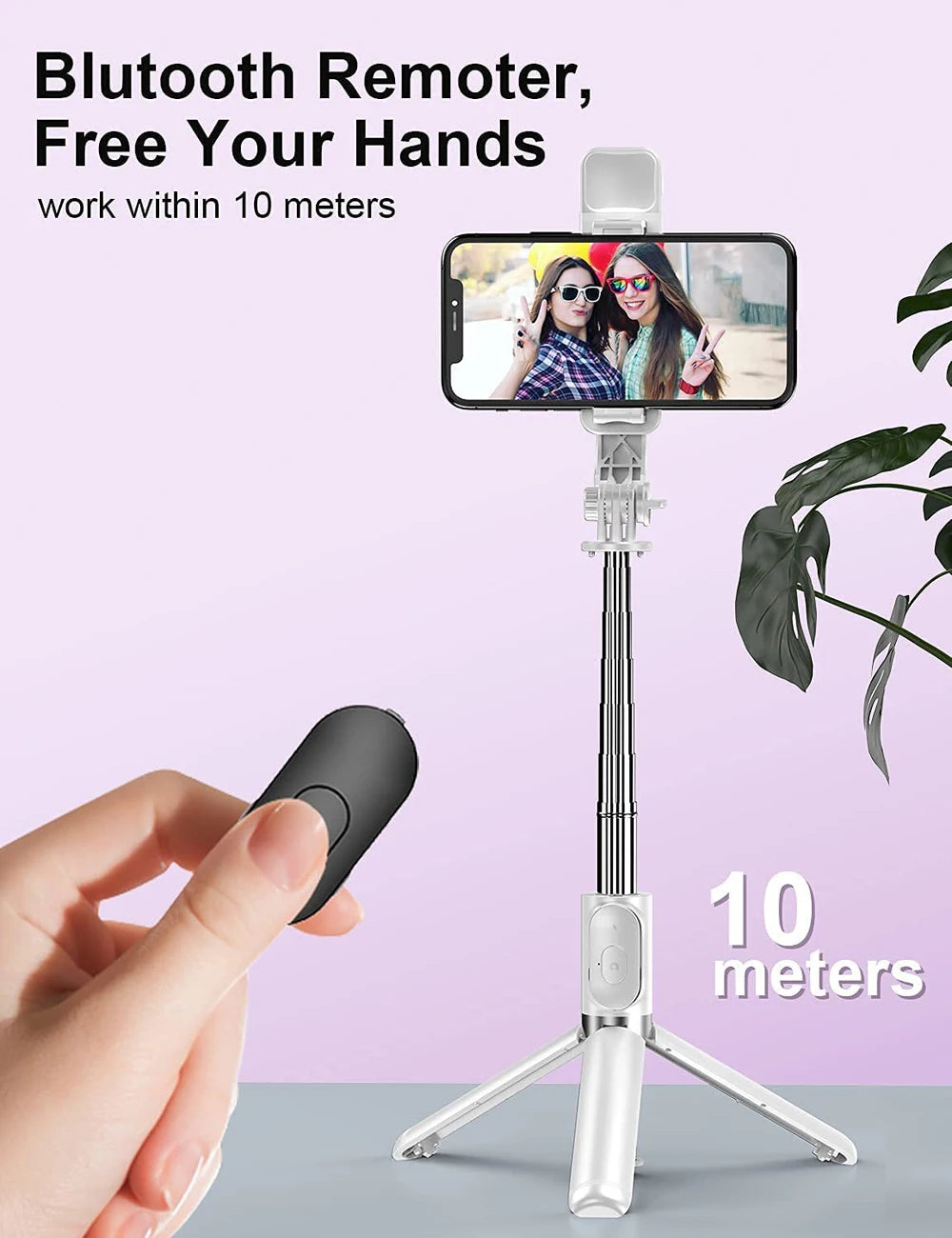 Wireless Bluetooth Selfie Stick Tripod - Foldable Phone Remote Kit