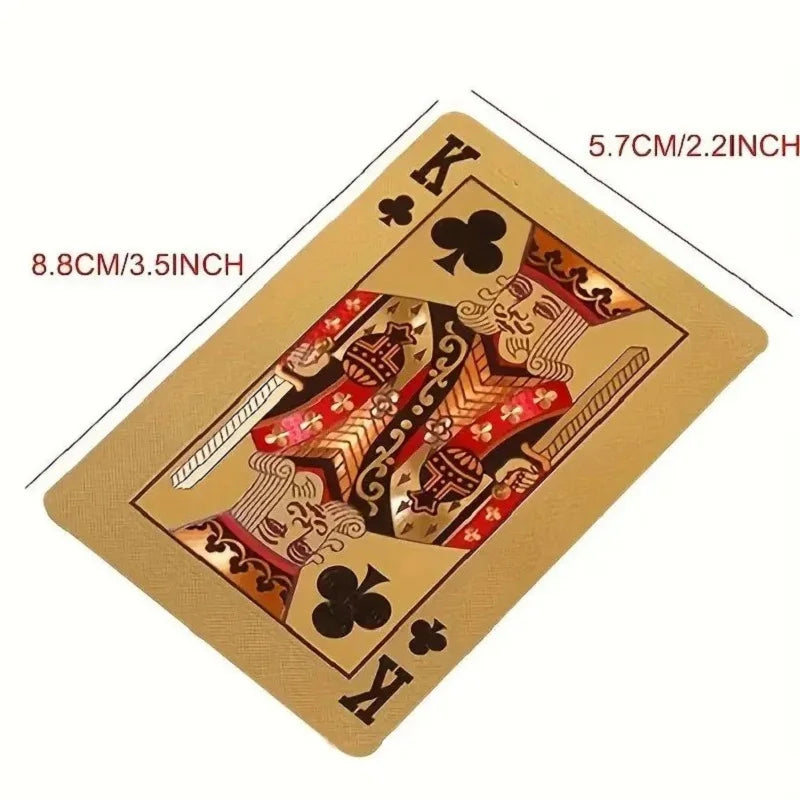 24K Gold Foil Playing Cards - Waterproof Plastic Poker Deck