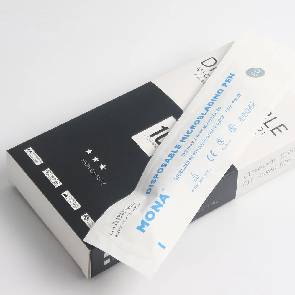 10-Pack Disposable 18U Microblading Eyebrow Pens