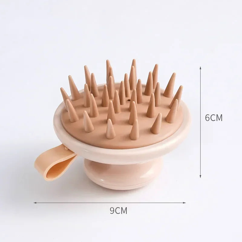 Silicone Shampoo Scalp Massage Brush - Pink Flower