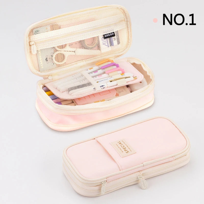 Large Double-Layer Fabric Pencil Case - CPC Safe Material