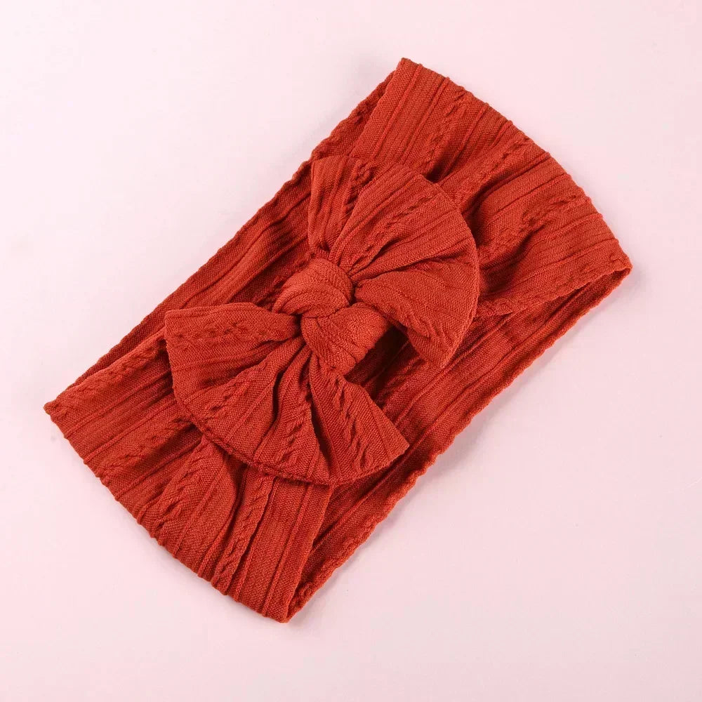 Elastic Baby Bow Headband - Soft Jacquard Newborn Hair Accessory