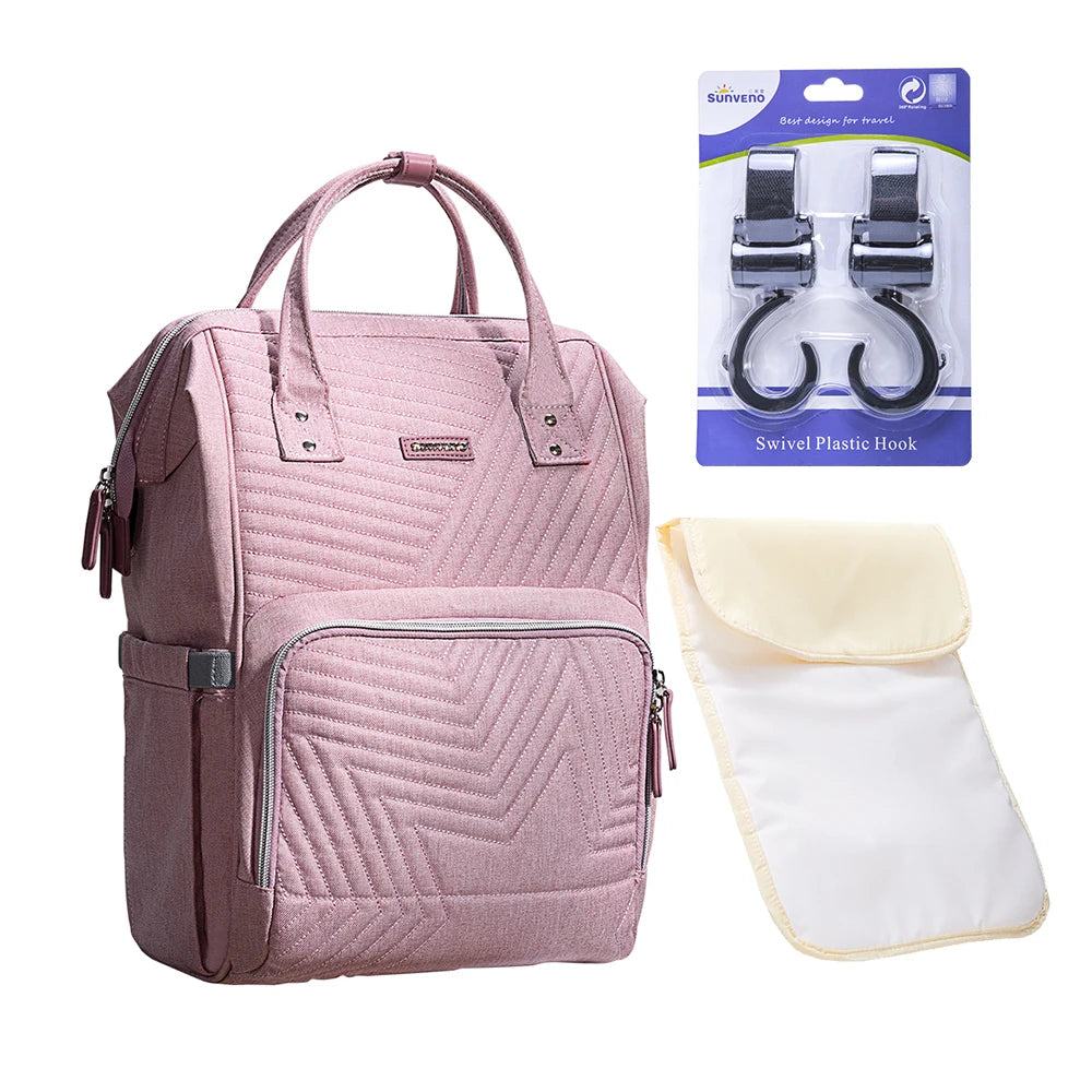 Travel Diaper Bag Backpack - Large Mommy Organizer with Zipper