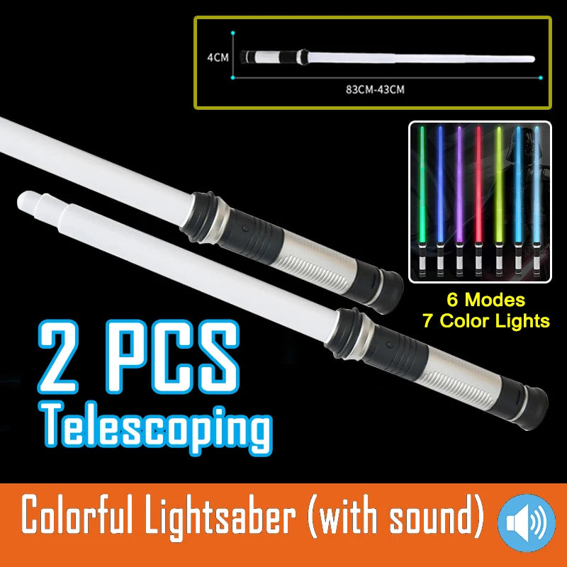 RGB Light Saber Toy - 7 Color Flashing Laser Sword Gift
