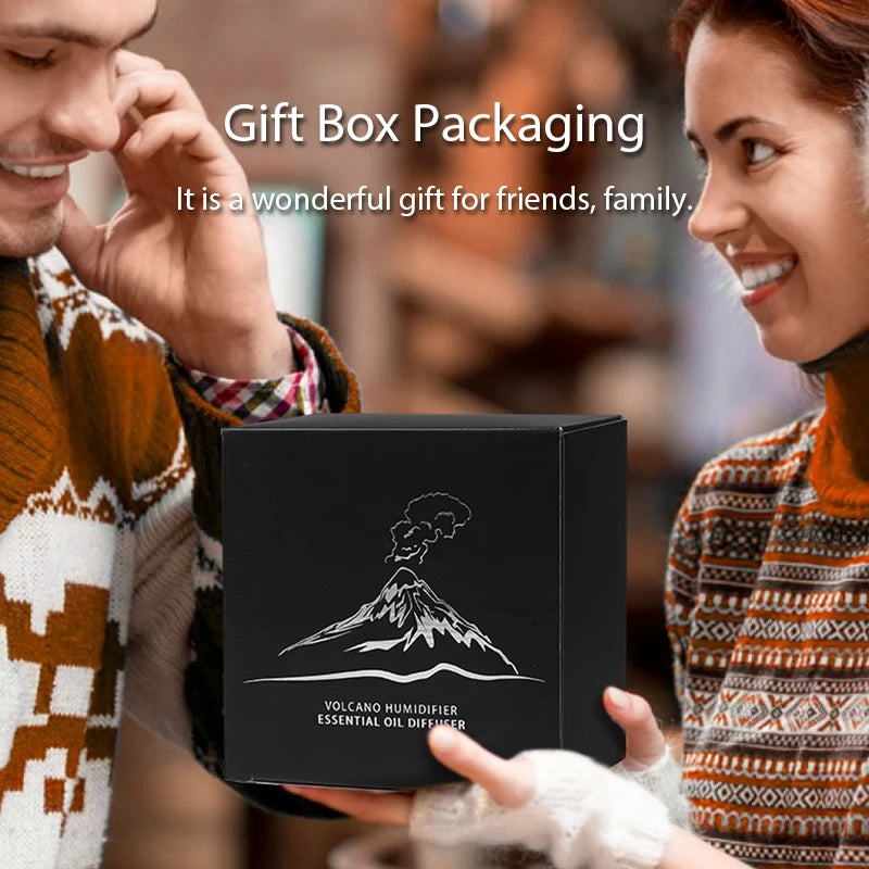 Volcanic Aroma Diffuser - 130ML USB Humidifier with Flame Light