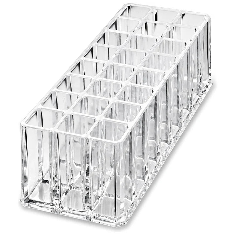 24-Slot Acrylic Makeup Brush and Lipstick Organizer